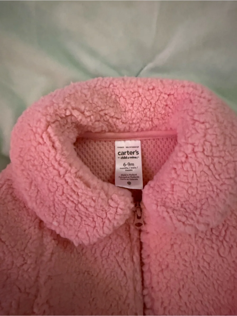 NWT Carter's size 6-9 months Pink Sherpa Jacket